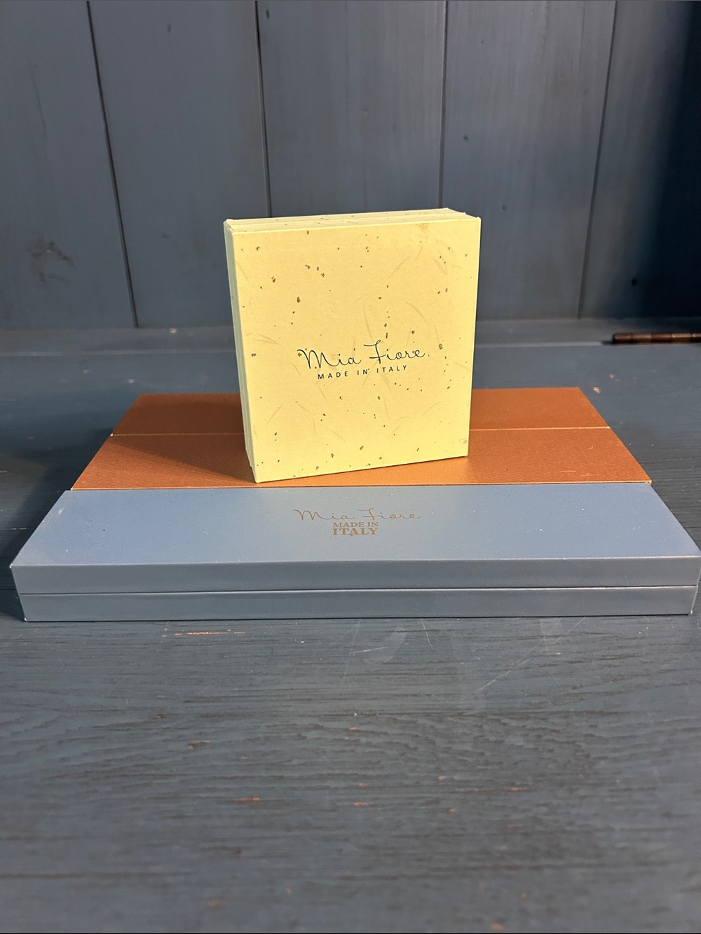 Mia Fiore Empty Jewelry Boxes - Set of 4 | 2 Brown/1 Blue Rec & 1 Green Square